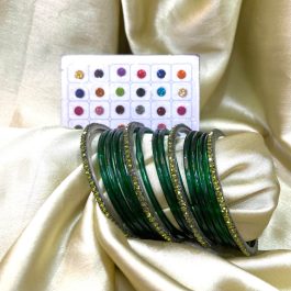 Shrawan Green Bangles / Chura / Churi Gift Set for Women