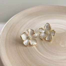 Jewels of Nepal Stainless Steel Enamel Art Fashionable Flower Ear Studs for Women