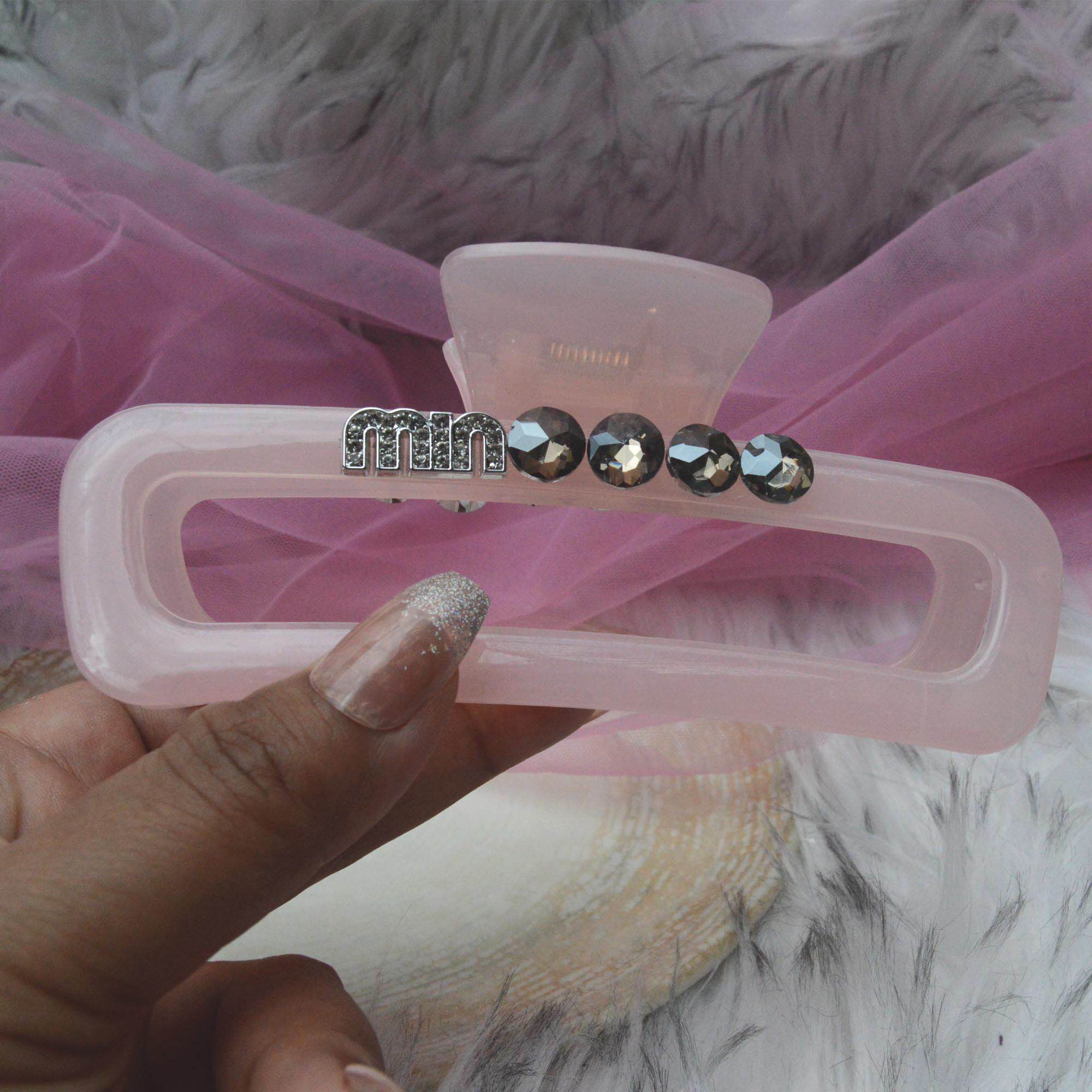 Jewels of Nepal Long Transparent Hair Claw Clip for Women - Image 2
