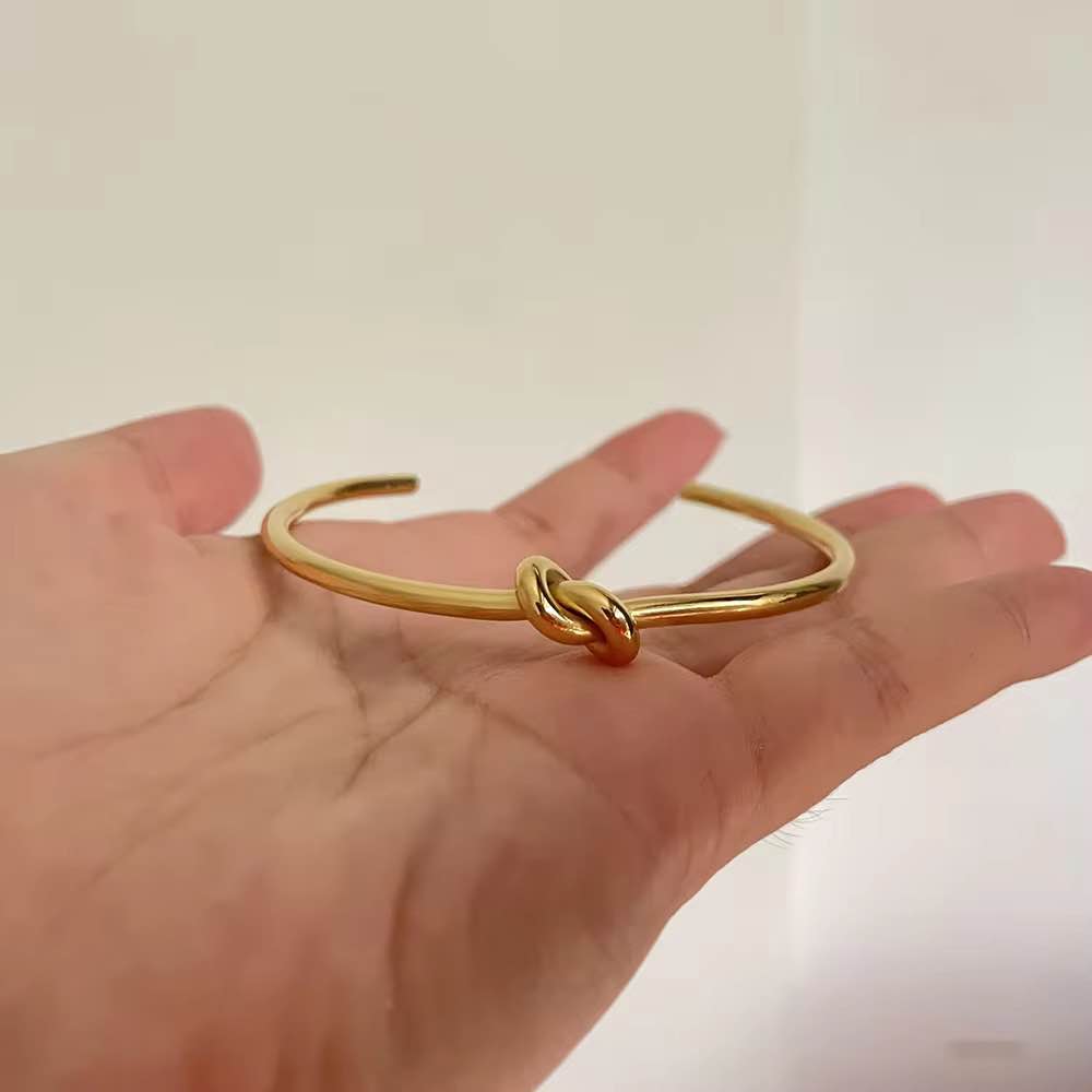 Trendy Fashion Knot Style Stainless Steel Cuff Bracelet for Women - Image 2