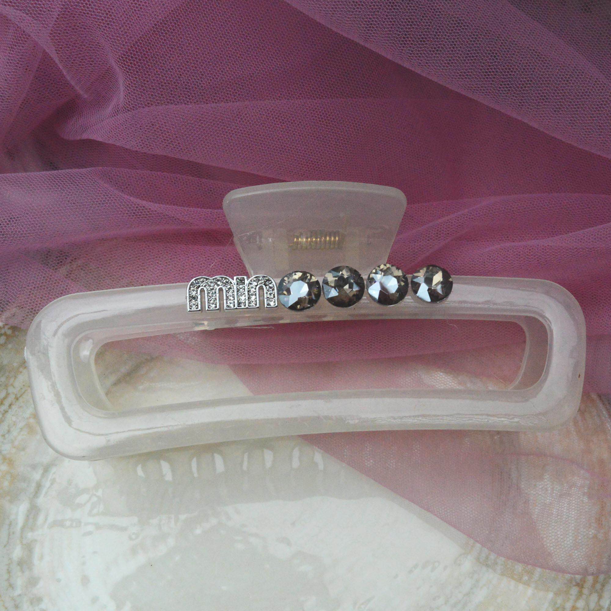 Jewels of Nepal Long Transparent Hair Claw Clip for Women - Image 3