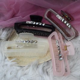 Jewels of Nepal Long Transparent Hair Claw Clip for Women