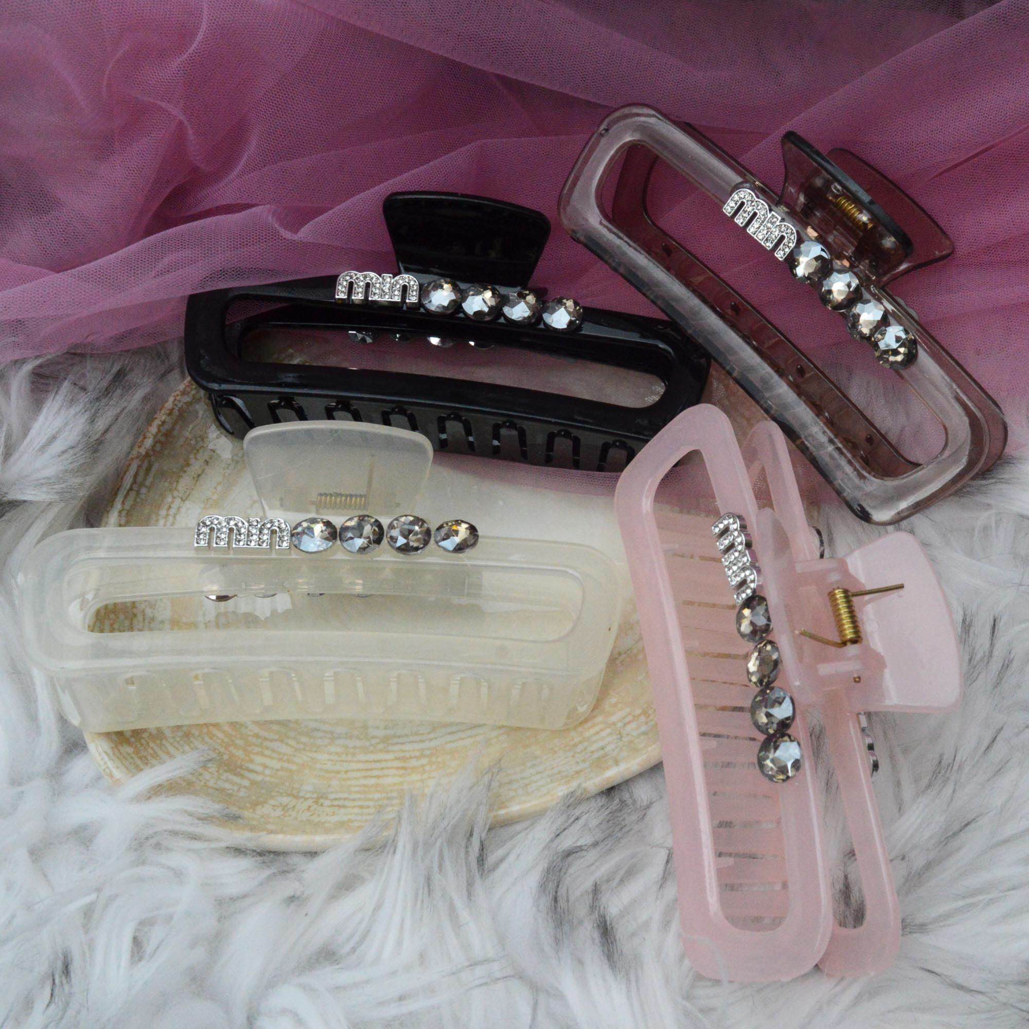 Jewels of Nepal Long Transparent Hair Claw Clip for Women