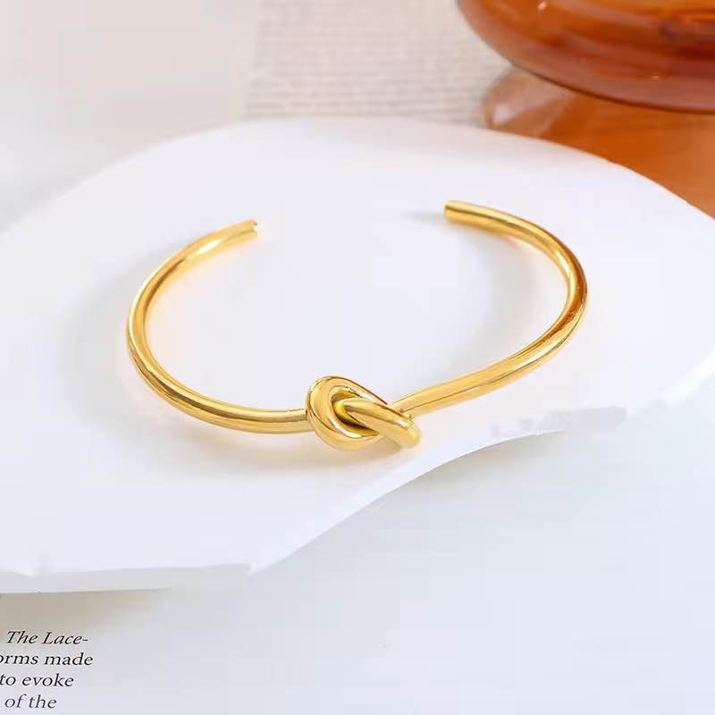 Trendy Fashion Knot Style Stainless Steel Cuff Bracelet for Women - Image 3