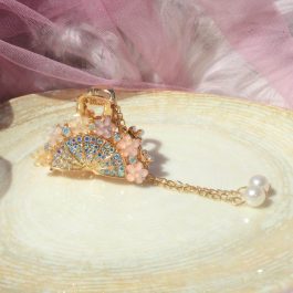 Multicolored Flower Small Tassel Party Hair Claw Clip