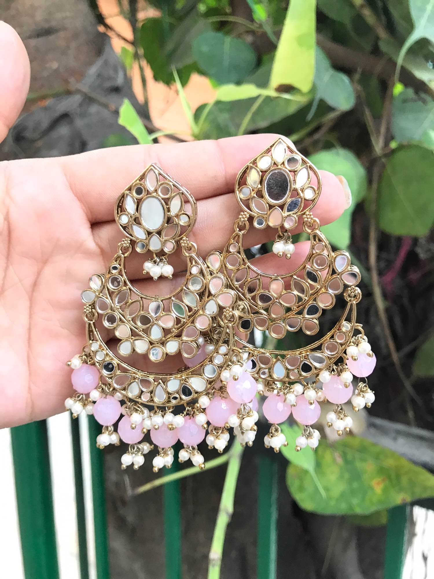 Jewels Of Nepal Mirror kundan Earring - Image 4