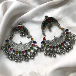 Jewels Of Nepal Oxidized Multicolored Earring
