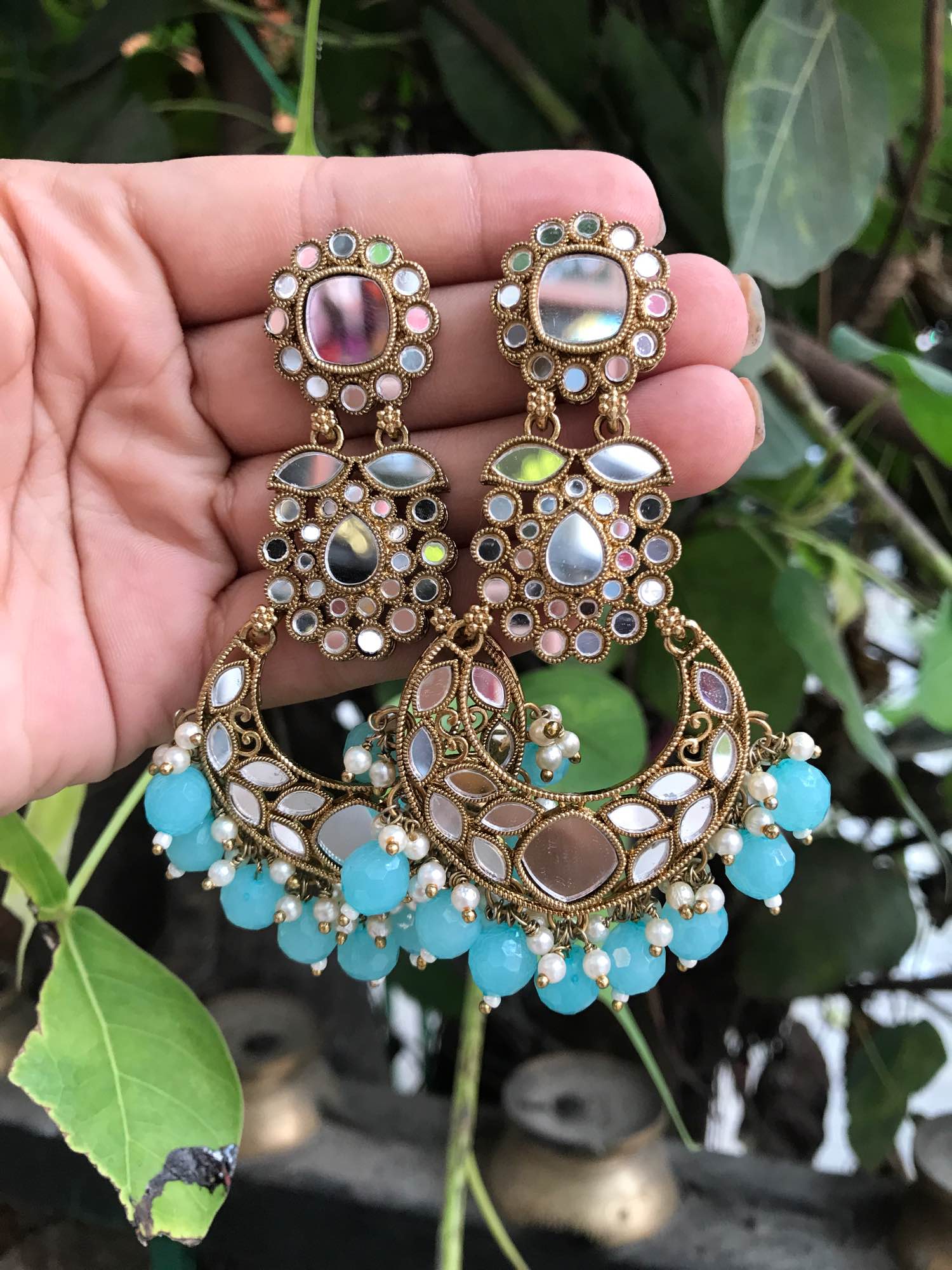 Jewels Of Nepal Mirror kundan Earring - Image 2