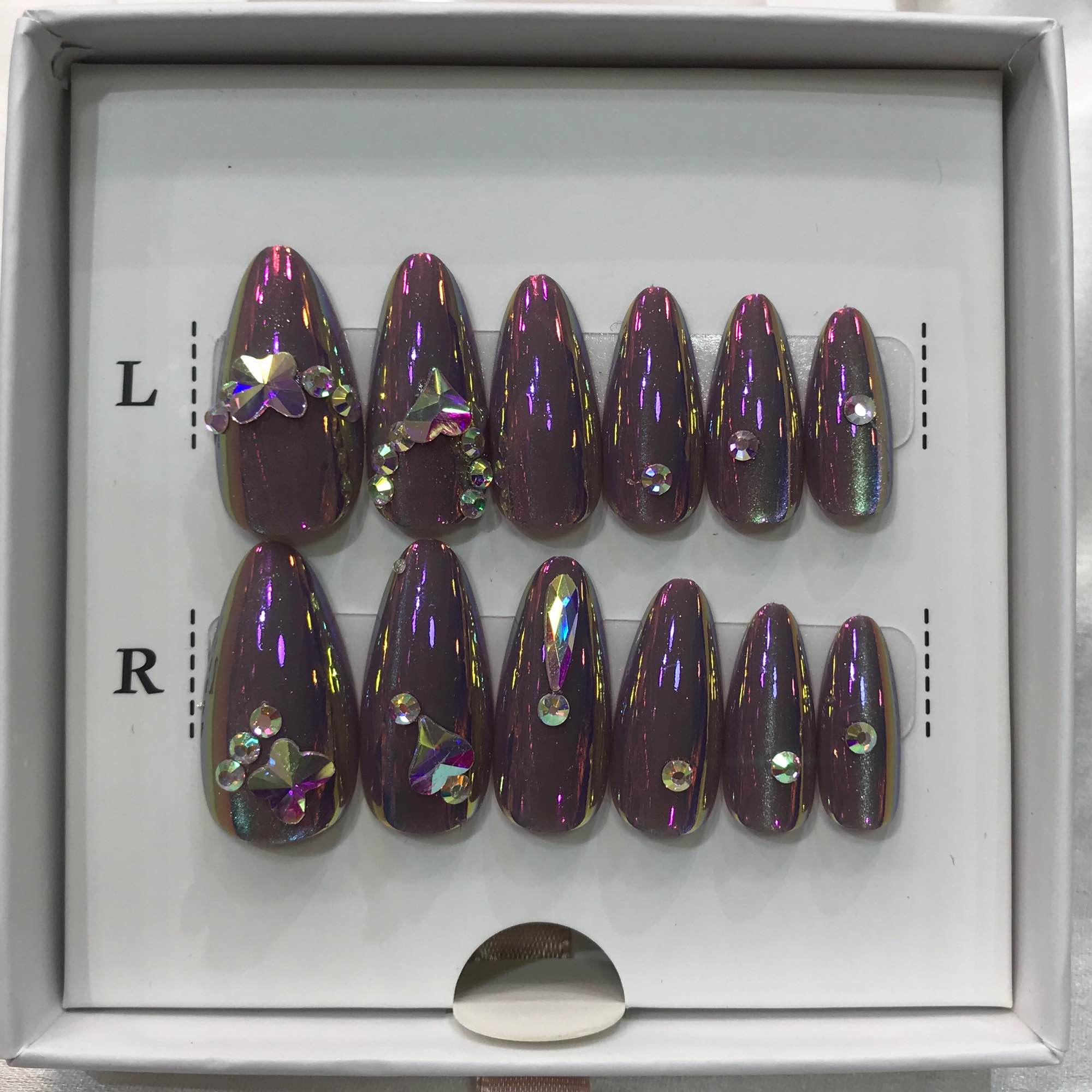New Trendy Cat Eye Fake / Press on Nails for Women - Image 4