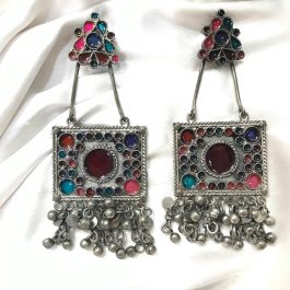 Jewels Of Nepal Oxidized Multicolored Earring