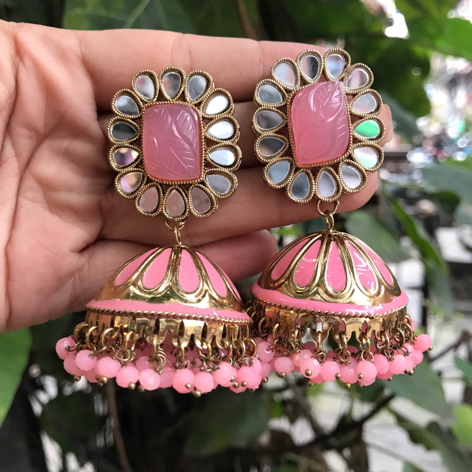 Jewels Of Nepal Elegant Drop Mirror Earrings