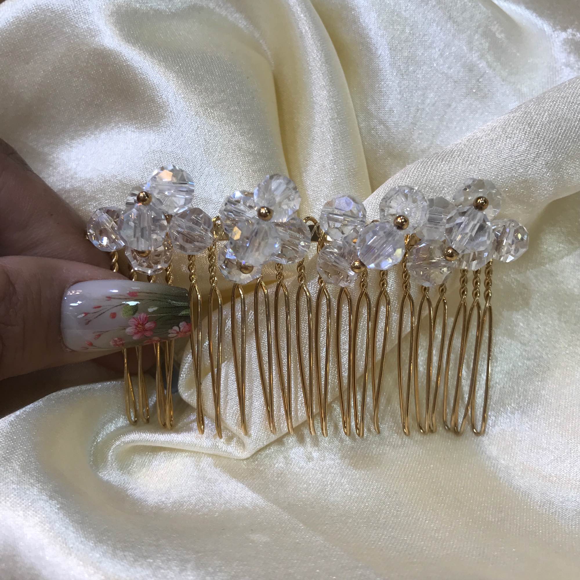 Jewels of Nepal Crystal Embellished Comb Style Hair Embellishment for Women - Image 2