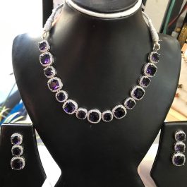 Jewels Of Nepal American Diamond Sets A Necklace A Pair Of Small Earrings