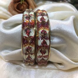 Jewels Of Nepal Colorful Patterned Glass Bangles For Women
