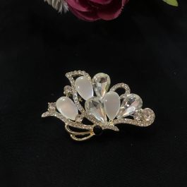Jewels Of Nepal Rhinestone And Faux Pearl Flower Brooch For Women