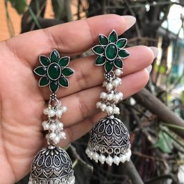 Jewels Of Nepal Oxidized Multicolored Earrings For Women