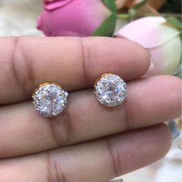 Jewels Of Nepal Australian Diamond Studs Earring For Women
