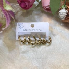 Jewels Of Nepal Gold Plated Stainless Steel Juli Earring Set For Women