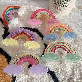 Jewels Of Nepal Colorful Rainbow Doodle Korean Hair Claw Clip For Women