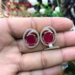 Jewels Of Nepal Australian Diamond Studs Earring For Women