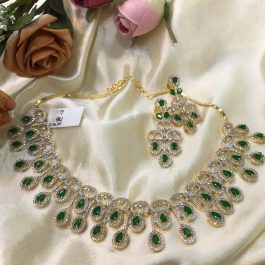 Jewels Of Nepal American Diamond Necklace And Earrings Set For Women