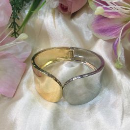Jewels Of Nepal New Designer Anti Tarnish Stainless Steel Chunky Golden& Silver Mixed Bracelet For Women