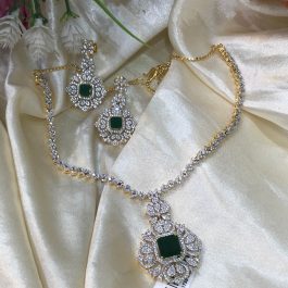Jewels Of Nepal Australian Diamond Necklace And Earrings Set For Women