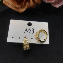 Jewels Of Nepal Cubic Zirconia Gold Plated Juli Earring For Women