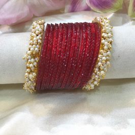 Jewels Of Nepal Moti Faux 2pcs Bangles/ Glass 12Pcs Bangles For Women