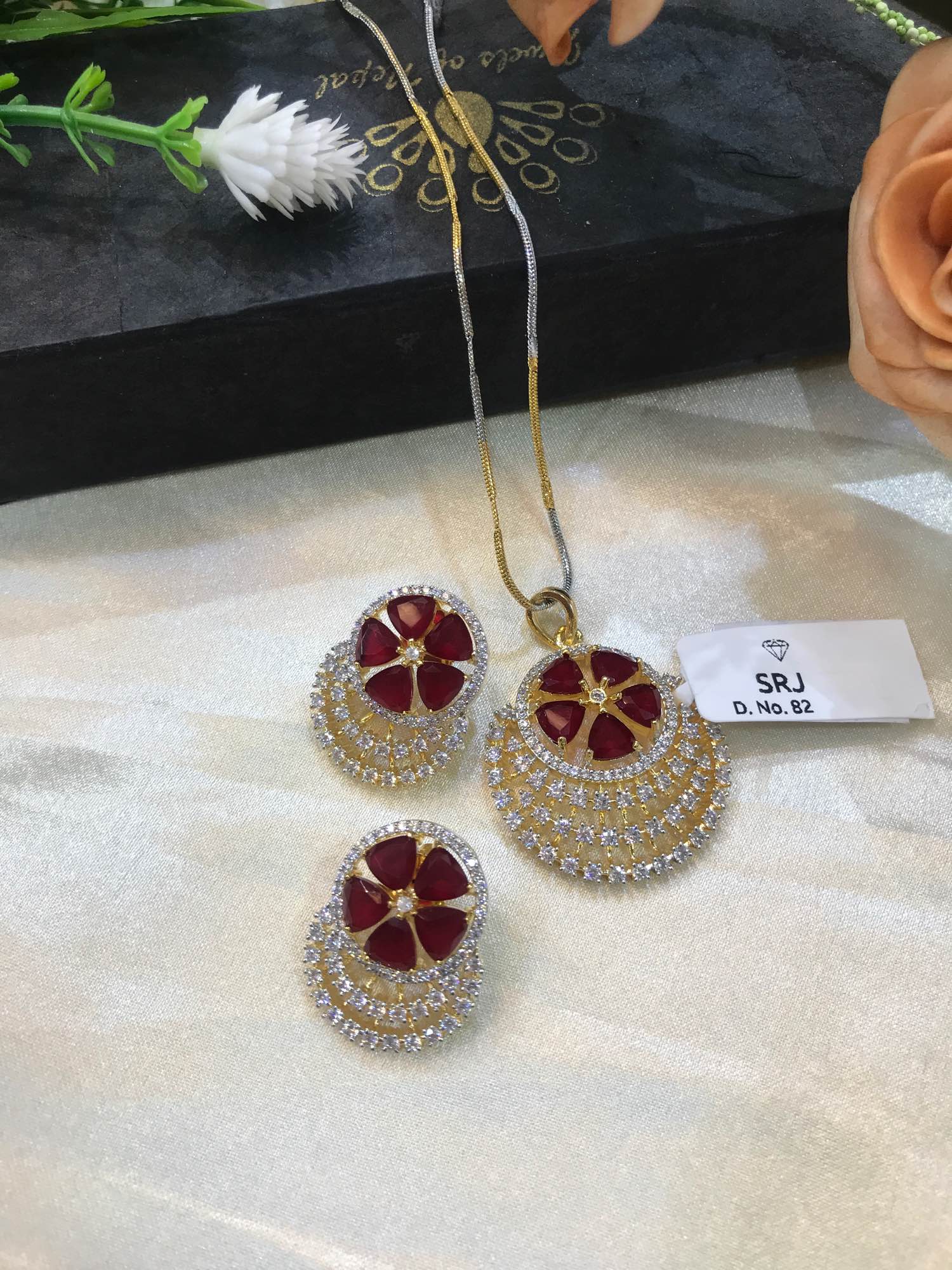 Jewels Of Nepal American Diamond Pendant’s Set For Women