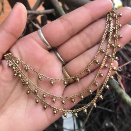 Jewels Of Nepal Golden Oxidized Kaan Chain For Women