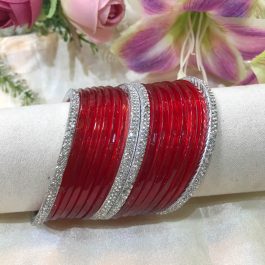 Jewels Of Nepal Metal Bangles 4pcs/ Glass Bangles 12Pcs Sets For Women