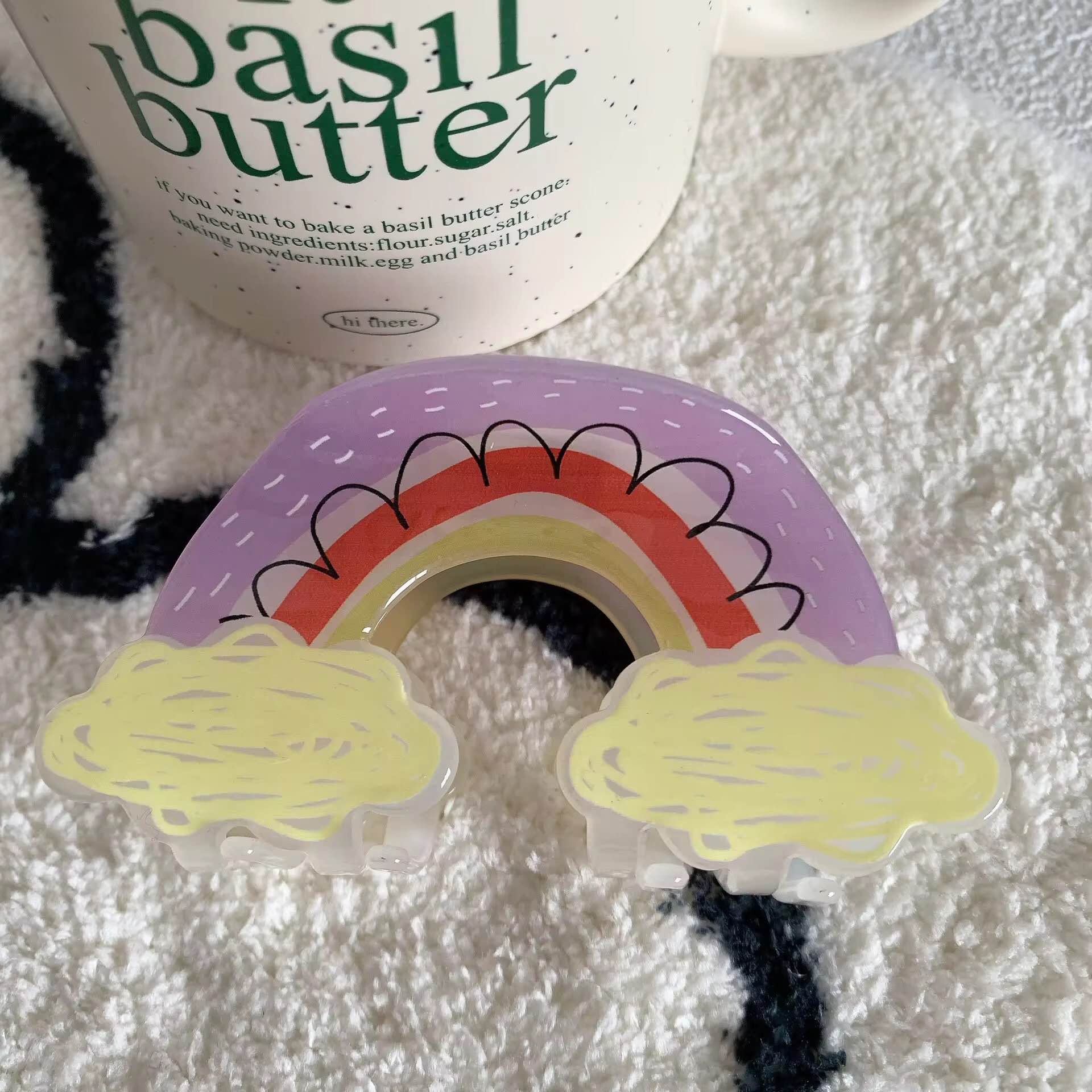 Jewels Of Nepal Colorful Rainbow Doodle Korean Hair Claw Clip For Women - Image 13