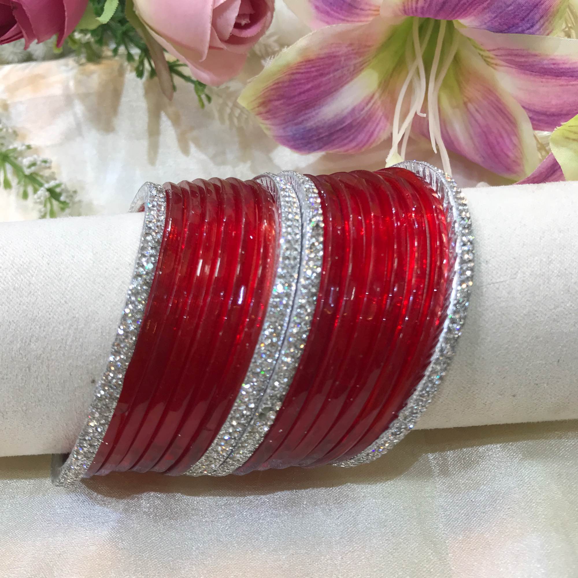 Jewels Of Nepal Metal Bangles 4pcs/ Glass Bangles 12Pcs Sets For Women - Image 6