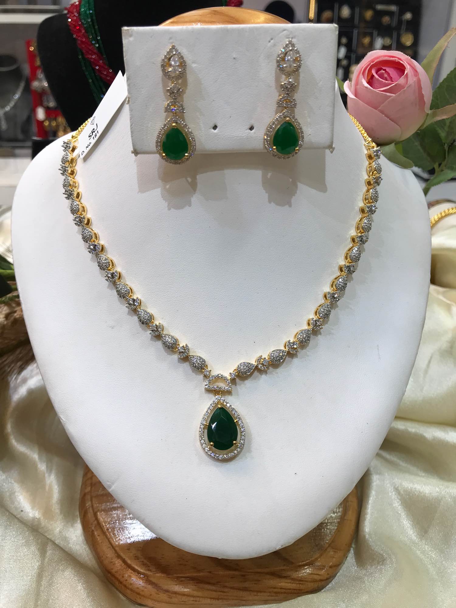 Jewels Of Nepal Australian Diamond Necklace And Earrings Sets For Women - Image 4