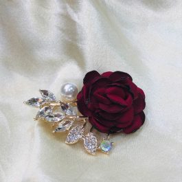 Jewels Of Nepal New Pearl Fabric Rose Flowers Brooches Pin For Women Unisex