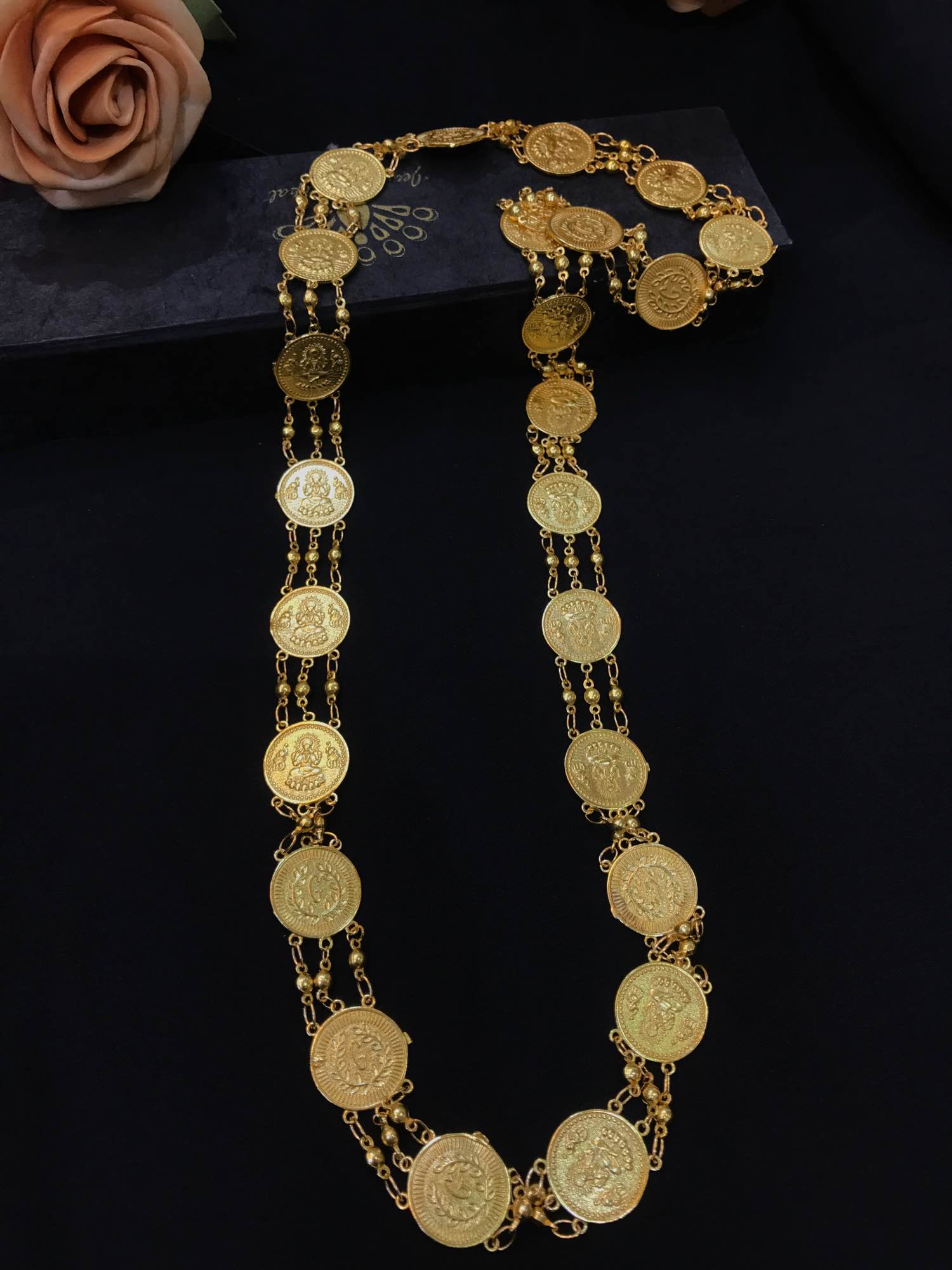 Jewels Of Nepal 18k Gold Plated Coin Mala For Women - Image 3