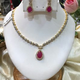 Jewels Of Nepal Australian Diamond Necklace And Earrings Sets For Women