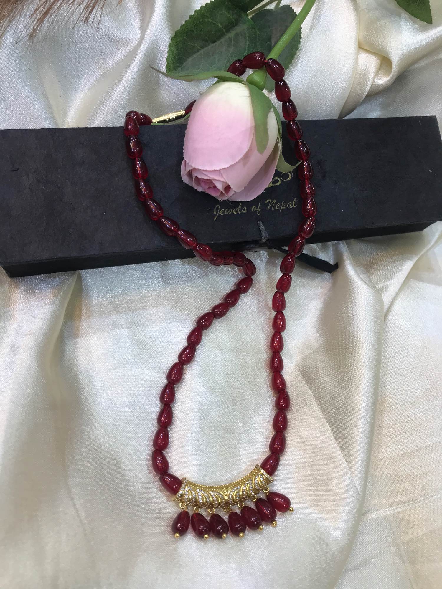 Jewels Of Nepal Gold Plated Ad C Beaded Necklace for Women - Image 3