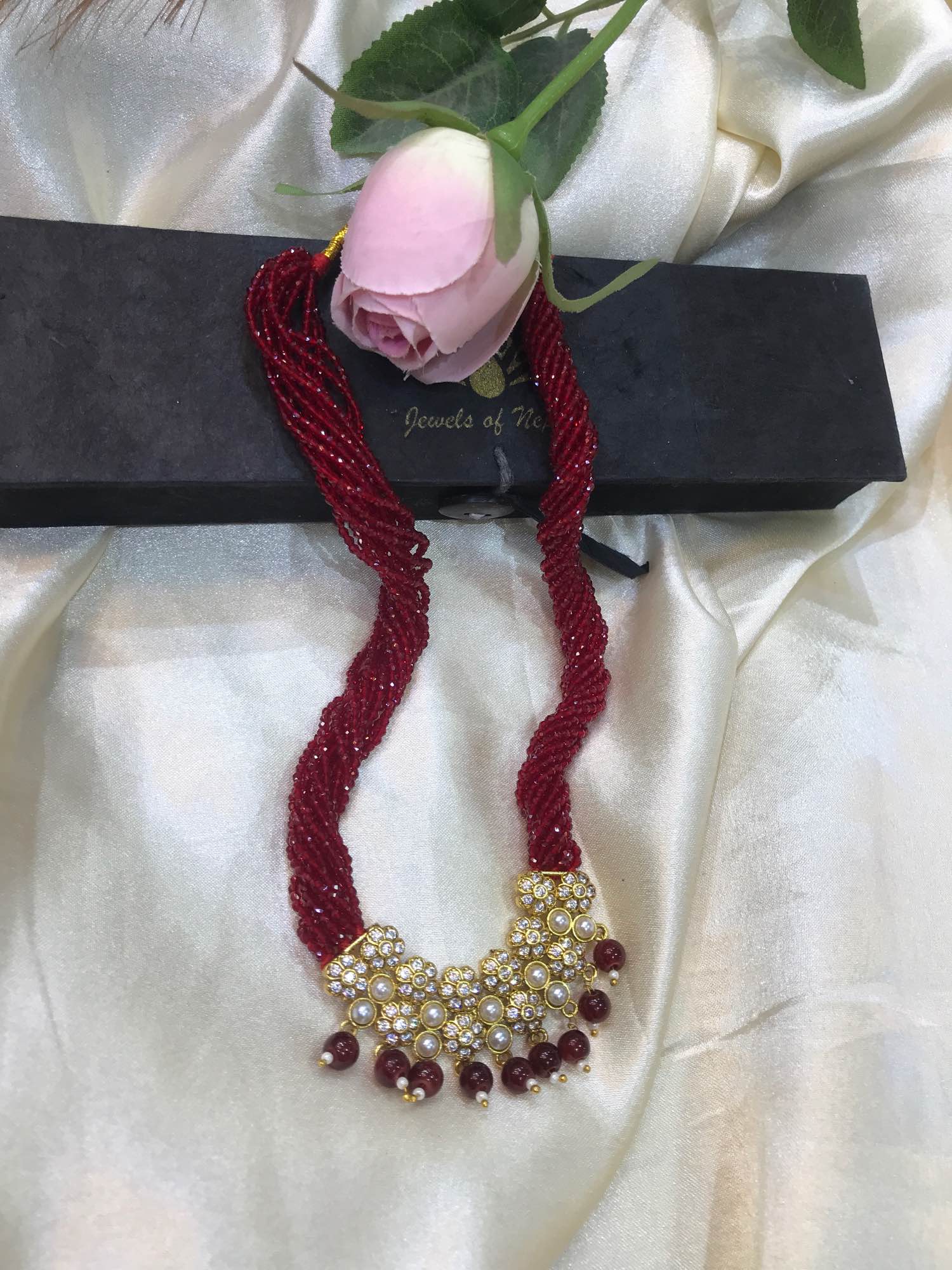 Jewels Of Nepal Gold Plated Ad C Tilhari In Red& Green High Hydropote For Women - Image 4