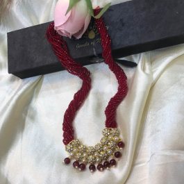 Jewels Of Nepal Gold Plated Ad C Tilhari In Red& Green High Hydropote For Women