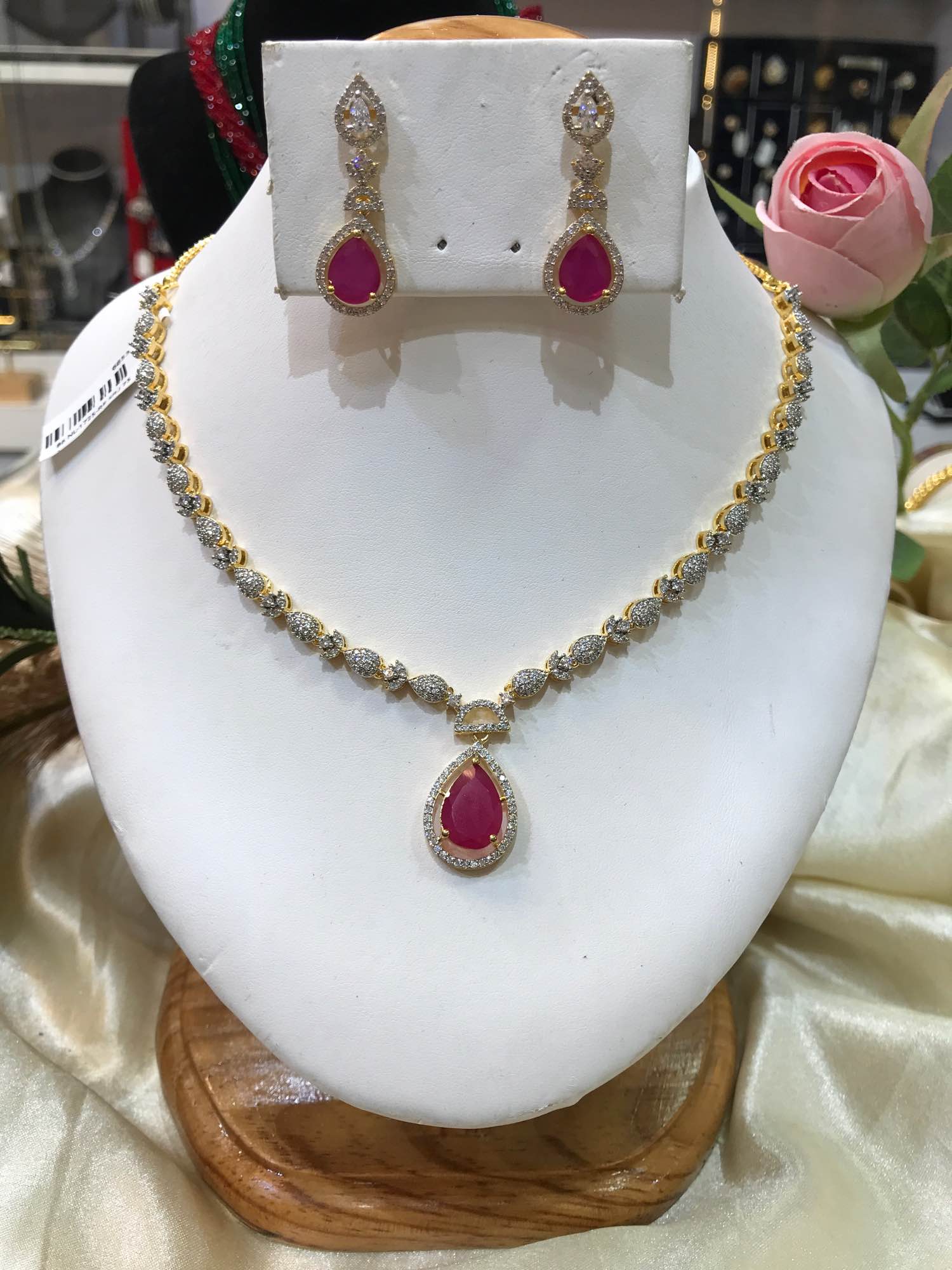 Jewels Of Nepal Australian Diamond Necklace And Earrings Sets For Women - Image 5