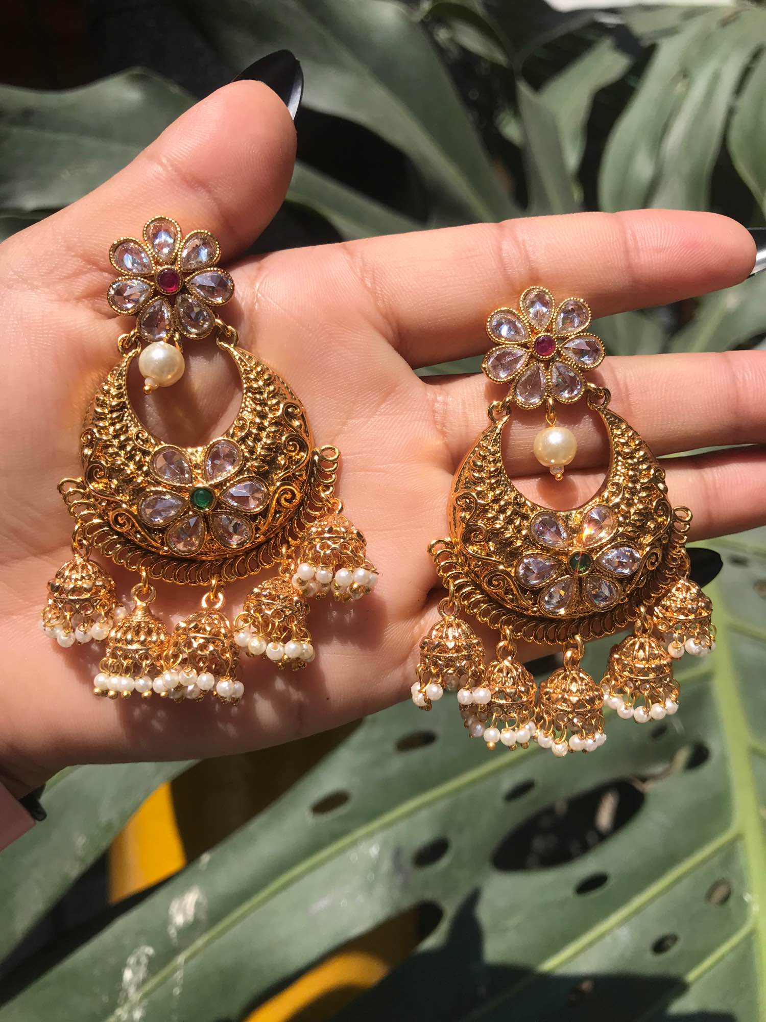 Jewels Of Nepal 22kGold Plated Chand Bali Earring For Women - Image 4