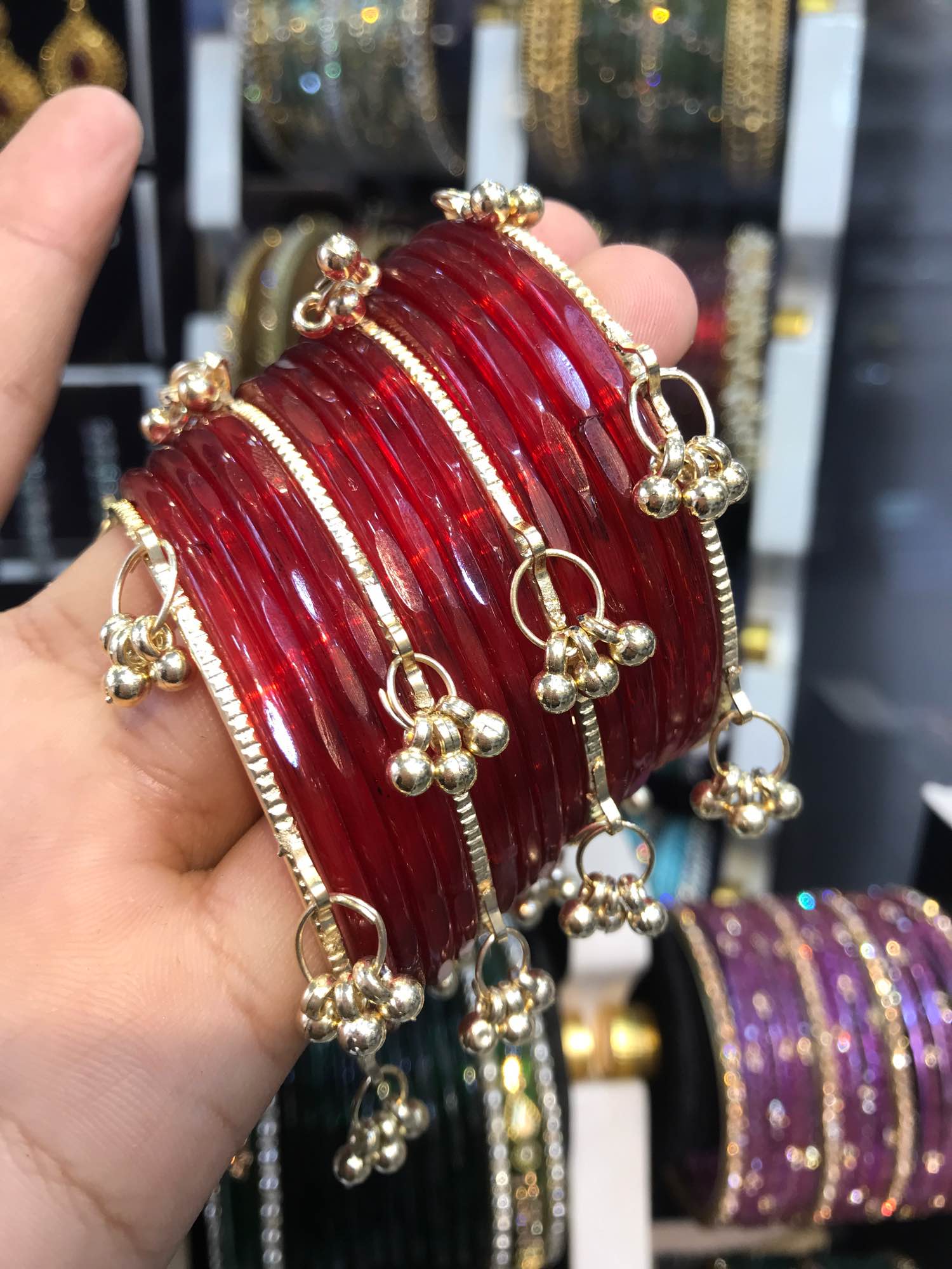 Jewels Of Nepal Red Viral Kashmiri Bangle For Women