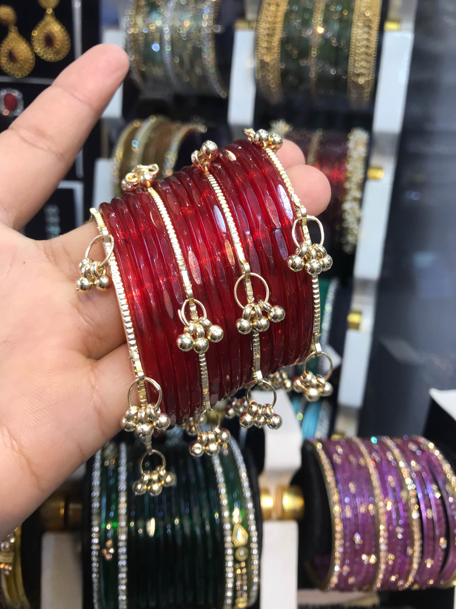 Jewels Of Nepal Red Viral Kashmiri Bangle For Women - Image 5