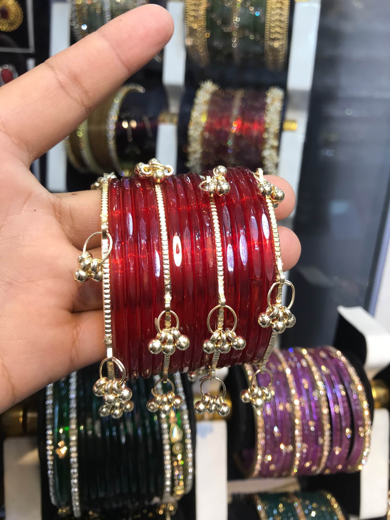 Jewels Of Nepal Red Viral Kashmiri Bangle For Women - Image 4