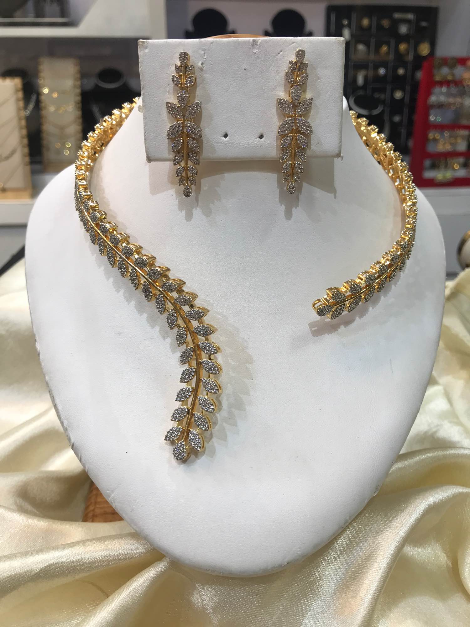 Jewels Of Nepal Fashionable American Diamond Necklace Sets For Women - Image 3