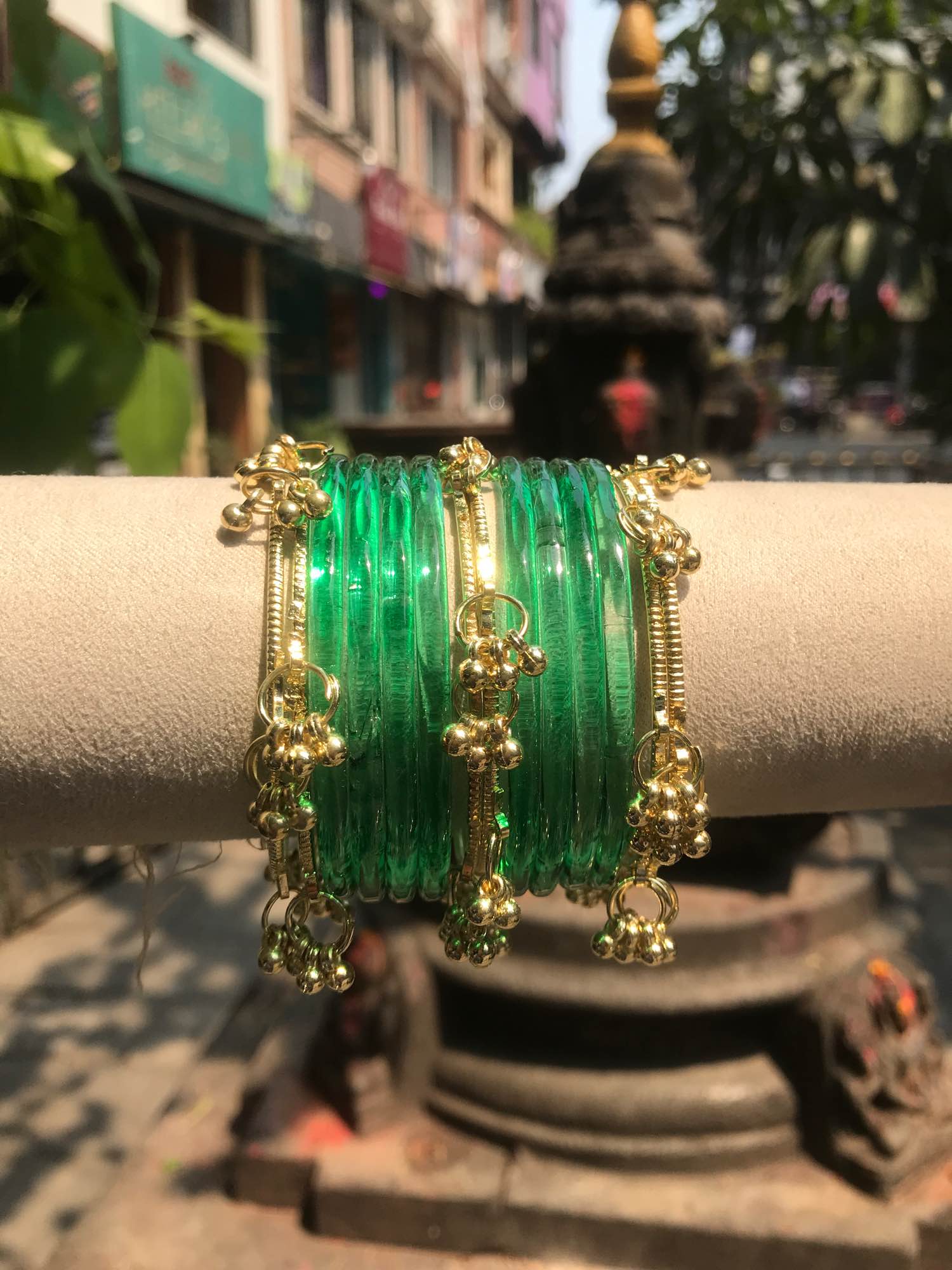 Jewels Of Nepal Jelly & Golden Kashmiri Bangles Sets For Women - Image 7