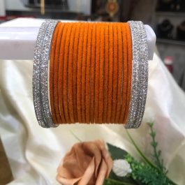 Jewels Of Nepal 18pcs Velvet Bangles& 4pcs Metal Ston Bangles sets For Women