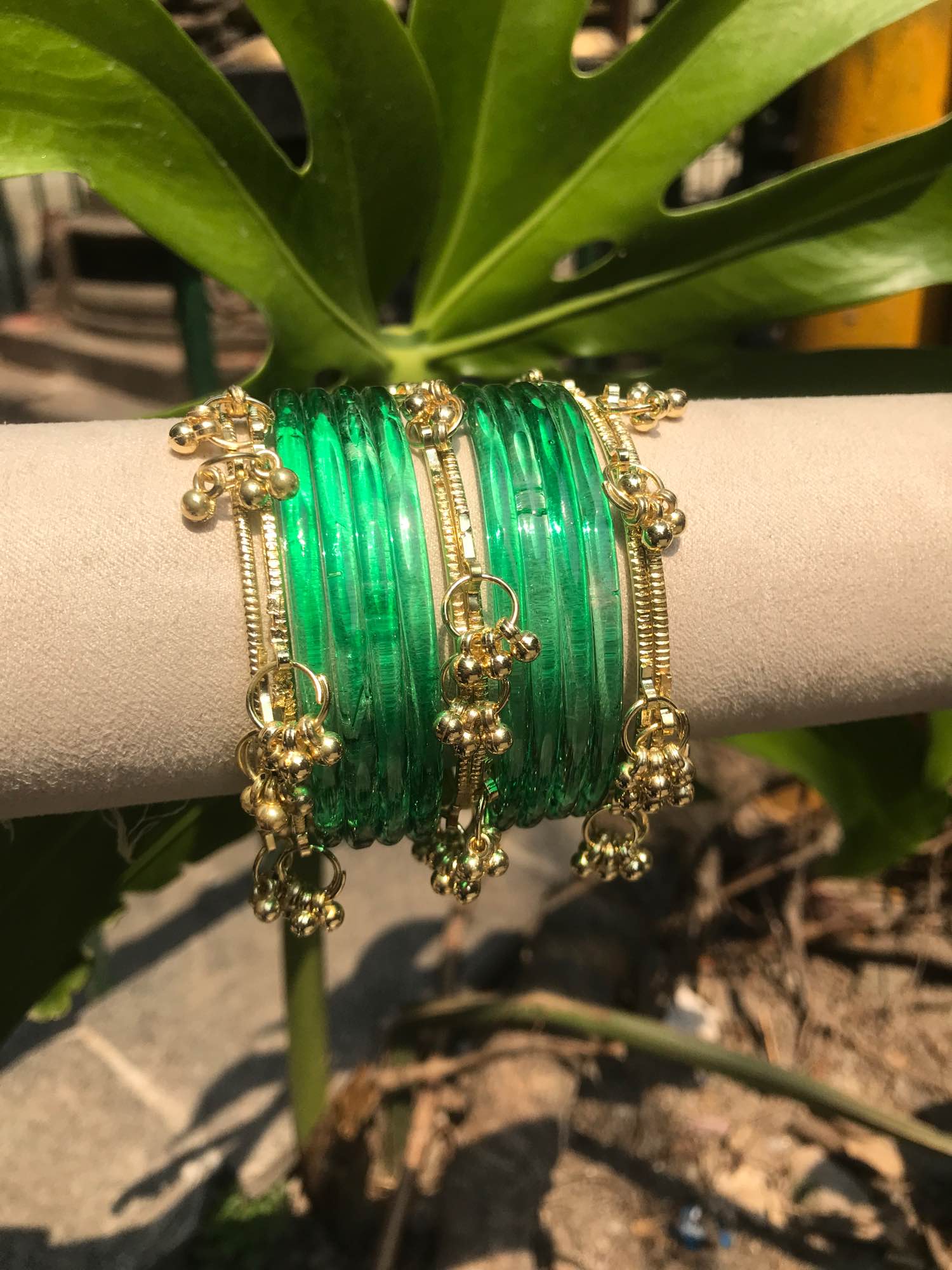 Jewels Of Nepal Jelly & Golden Kashmiri Bangles Sets For Women